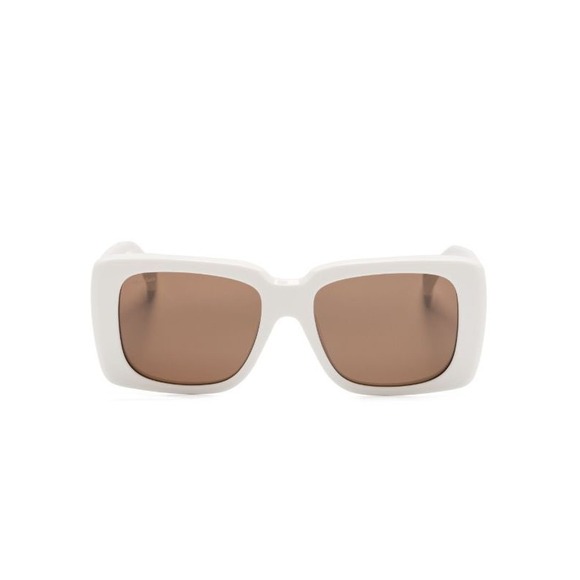 Max Mara Glimpse 3 Ivory‎ White Rectangular Sunglasses MM0091 21E 53-17 140 New main image 4